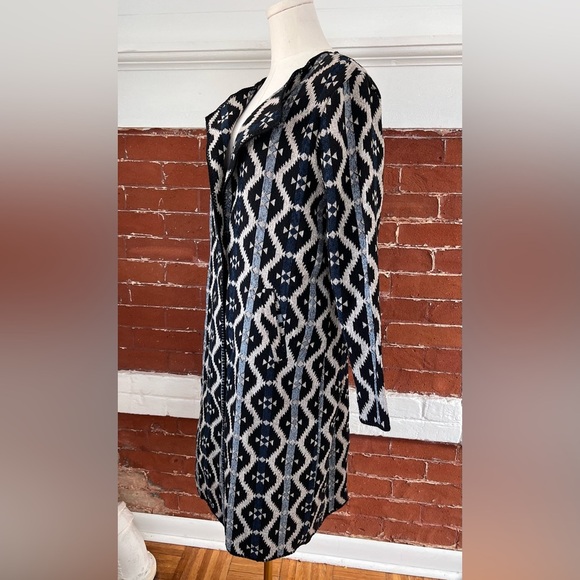 Anama Southwestern Geometric Tapestry Coat Blue Black Woven Jacket NWT Size M - Picture 5 of 17